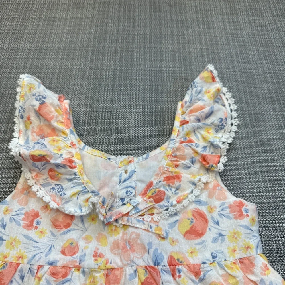 Tommy Bahama Girls 4T Floral Ruffle Tiered‎ Dress Summer Cottagecore Beach